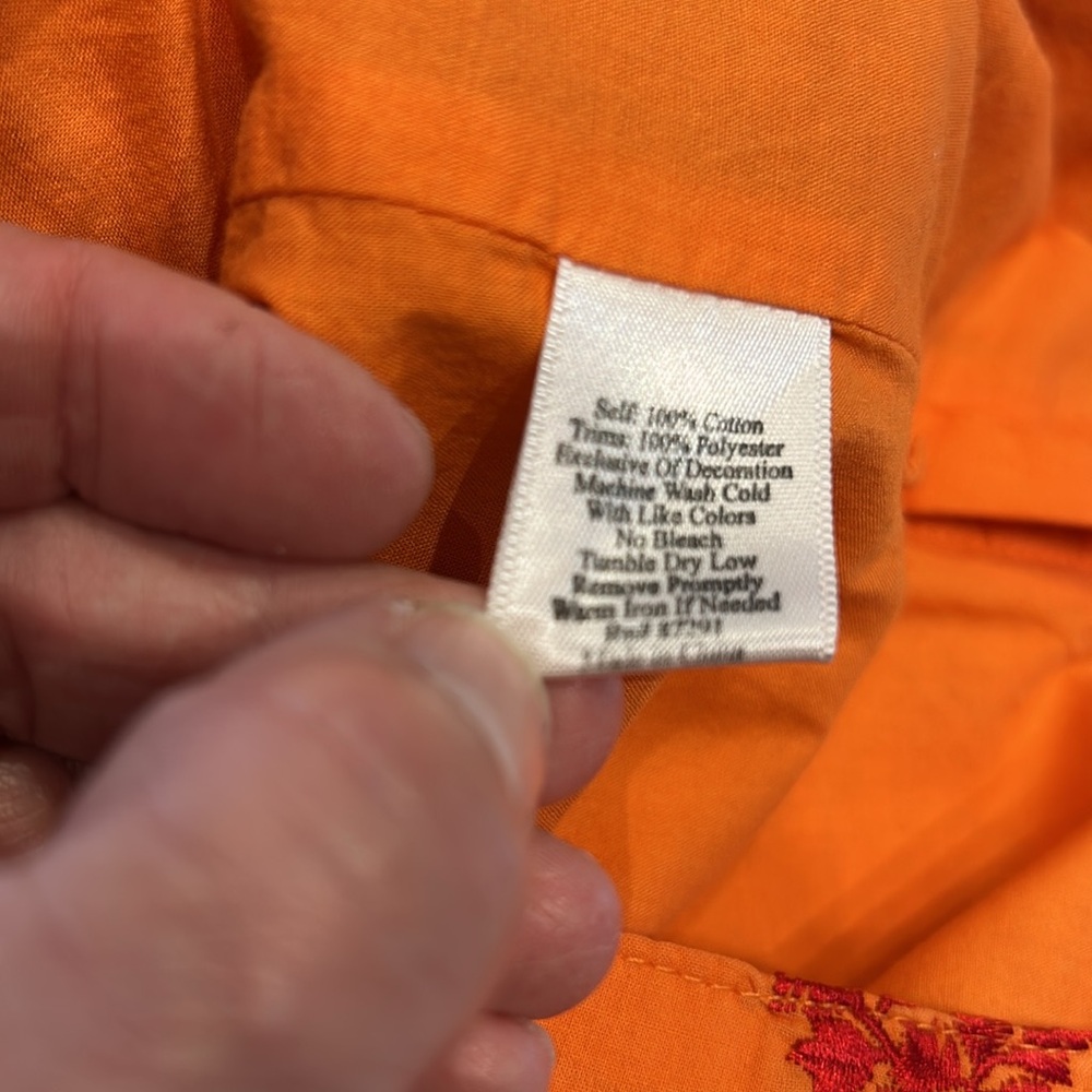 Johnny Was size 6 skirt. Orange with red/fish is embroidered flowers. - Picture 4 of 4